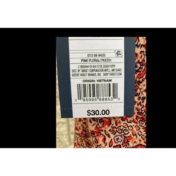 Universal Thread Women's Sleeveless Short Pintuck Mini Dress Pink Floral Small - Picture 7 of 7